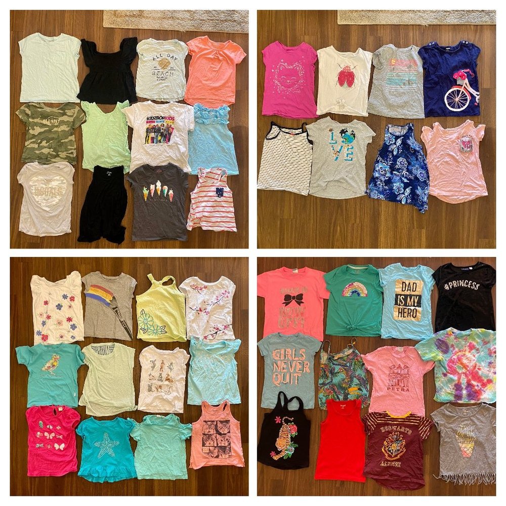 Huge bundle of girls size 8-9 short sleeve shirts
